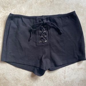 Black pull up shorts
